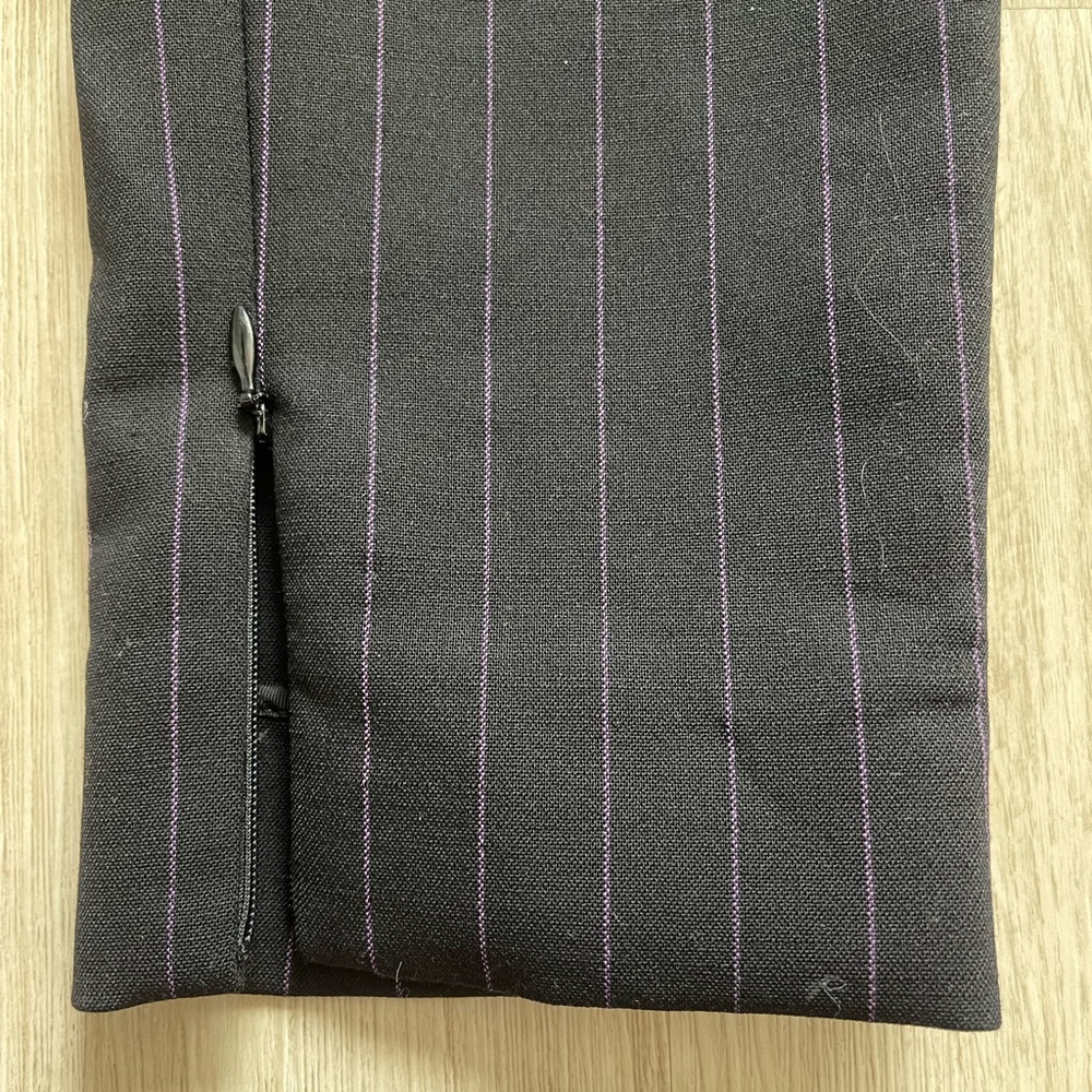 Balenciaga Striped Wool High-Waist Slit Skinny belted Pants in Black 40 - Picture 8 of 8